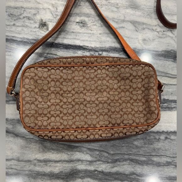 COACH Crossbody Bag 6341 Mini Signature Canvas Leather Brown - Picture 7 of 9
